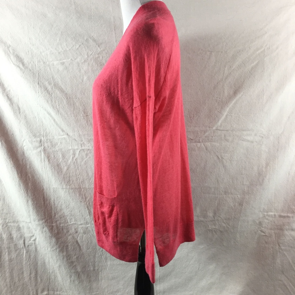 Coral Pink Mohair Longline Cardigan Sweater - M - Picture 4 of 8